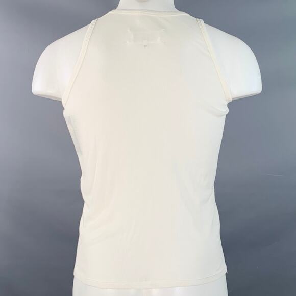 MAISON MARTIN MARGIELA Size S White Rib Knit Cotton Tank Top - Picture 3 of 6
